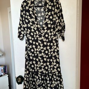 Silk floral print dress